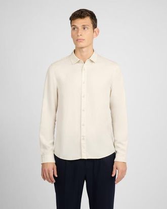 Onia Lyocell Long Sleeve Shirt in Stone at Nordstrom, Size X-Large