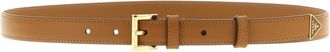 Prada Brown Logo Buckle Belt