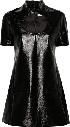 Courrèges cut-out polished-finish minidress - women - Cotton/Polyurethane/Elastane/Cupro - 34 - Black