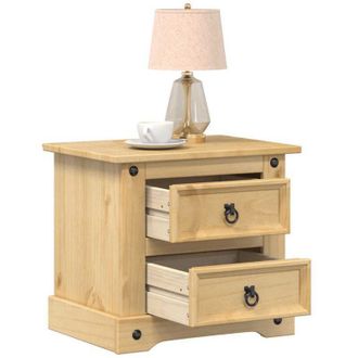 vidaXL Comodino Corona 53x39x50 cm in Legno Massello di Pino - Vidaxl