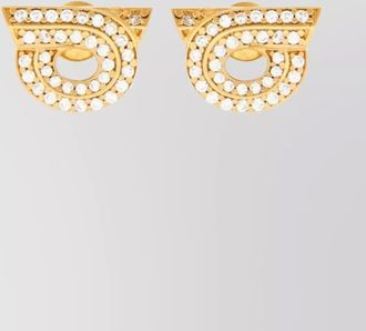 Ferragamo stud earrings crystal embellishments