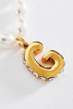 Anthropologie Pearl Initial Necklace