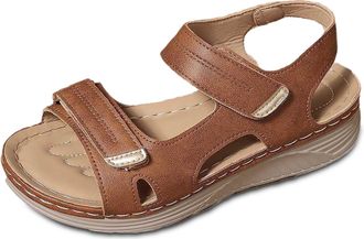 Generic 2026 Beach Shoes Womens Slippers Seaside Flat One Slipper Sandals (Brown, 4.5)