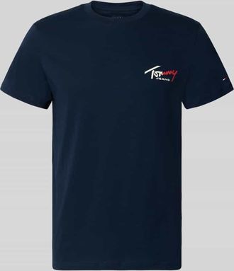 Tommy Jeans Slim Fit T-Shirt aus reiner Baumwolle in Marine, Gr&ouml;&szlig;e XXL