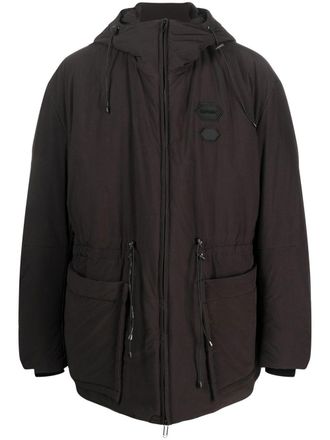Off-white logo-patch padded jacket - Black