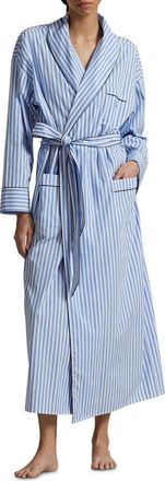 Polo Ralph Lauren Heritage Stripe Cotton Blend Robe in Wide Stripes at Nordstrom, Size Small