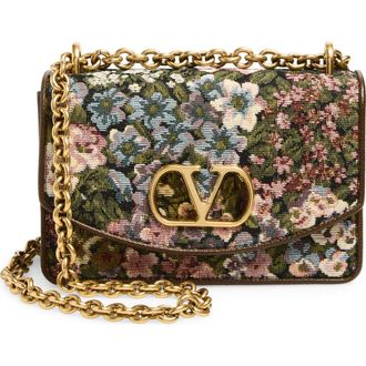 Valentino Garavani Small DeVain Floral Jacquard Shoulder Bag in Multi Pink at Nordstrom