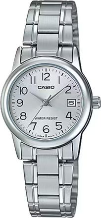 Casio Womens Silver Date Watch - LTP-V002D-7BUDF