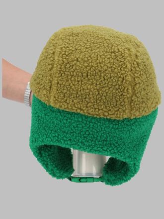 Bobo Choses B226AI031K_311 Color Block Sheepskin Winter Hat - Green