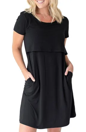 Kindred Bravely Eleanora Maternity & Nursing Dress in Black at Nordstrom, Size X-Large