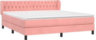 vidaXL Vidaxl - Cama Box Spring Con Colch&oacute;n Terciopelo Rosa 180x200 Cm