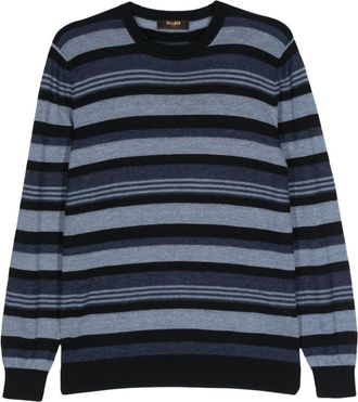 Moorer Elmer striped jumper - men - Linen/Flax/Cotton - 48 - Blue