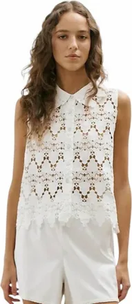 M&eacute;lissa Nepton Violette Sleeveless Shirt In Off White