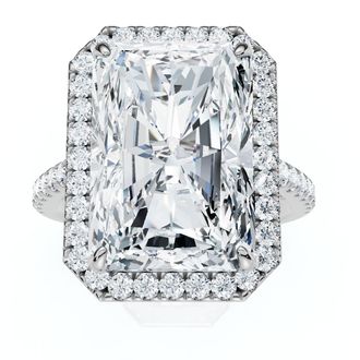 Pompeii3 Certified 6 1/2Ct Radiant Cut Diamond Halo Engagement Ring 14k Gold or Platinum