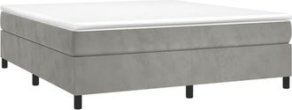 vidaXL Vidaxl - Cama Box Spring Con Colch&oacute;n Terciopelo Gris Claro 200x200 Cm