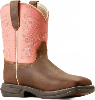 Ariat Womens Anthem Shortie Mila Western Boots In Pink Brown Leather