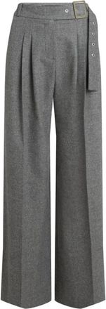 Karl Lagerfeld Broeken, Dames, Grijs, S, Geplooide ceintuur broek