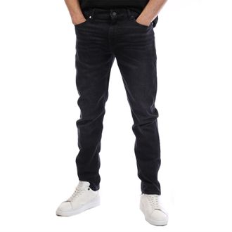 HUGO BOSS Mens Delaware Slim Fit Five Pocket Jeans in Charcoal - Black - Size 36W/38L