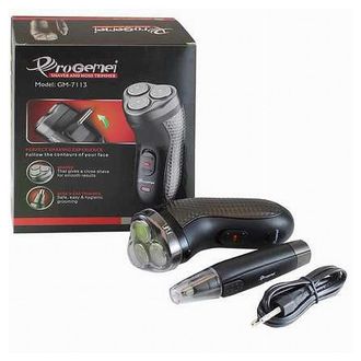 Trade Shop Trade Shop - Rasoio A Batteria Elettrico + Rifinitore Per Naso Orecchie Trimmer 2in1 Gm-7113