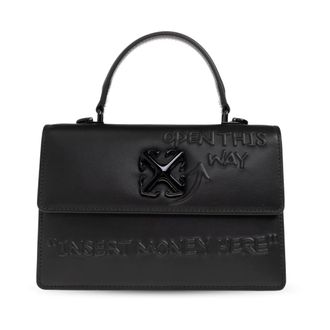 Off-white Handbags, female, Black, Size: ONE SIZE Jitney 1.4 Top Handle Bag