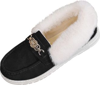 Generic Winter Shoes for Women Fur Lined Ankle Boots Womens Snow Boots Orthopedic Arch Support Thermal Non Slip Comfortable Trendy Slip On Warm Cozy Slipper W