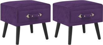 vidaXL Vidaxl - Mesitas De Noche 2 Unidades 40x35x40cm Terciopelo Morado Oscuro