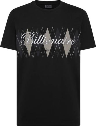 Billionaire Boys Club logo argyle-pattern T-shirt - Black
