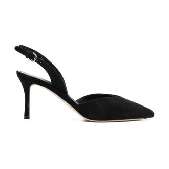 Ferragamo Schoenen, Dames, Zwart, 38 EU, Leer, Pumps met gespsluiting en 80 mm hak