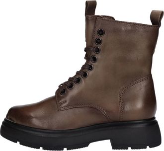 Mjus Lederen enkellaarzen - Dames - Veterlaarzen - Bruin - 40 EU - Leer - Schoenen