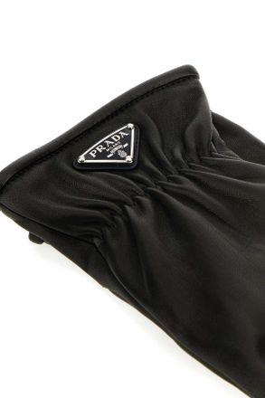 Prada Mens Black Nappa Leather Gloves Nero Agnello Guanti