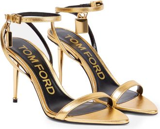 Tom Ford Pre-owned Womens Tom padlock sandals in gold Leather - Size 39.5 EU/IT
