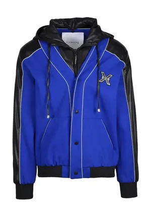 John Richmond Jacket Viscose/Nylon - Black/Blue