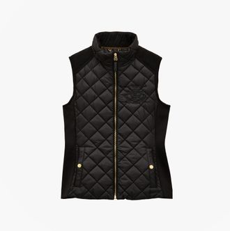 Joules Braemar Luxe Womens Quilted Gilet Black - Size 12 UK
