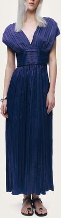 Nocturne V-Neck Midi Sleeveless Dress in Navy at Nordstrom, Size X-Small
