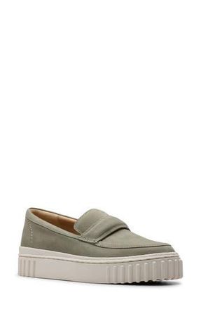 Clarks Mayhill Cove Loafer in Light Green Nub at Nordstrom Rack, Size 6.5