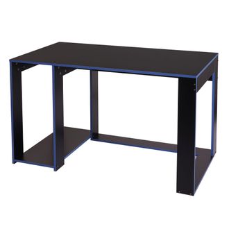 Hhg Hhg - Nunca Usado] Escritorio 834, Escritorio Para Ordenador, Escritorio De Oficina, 120x60x76cm, Negro-azul