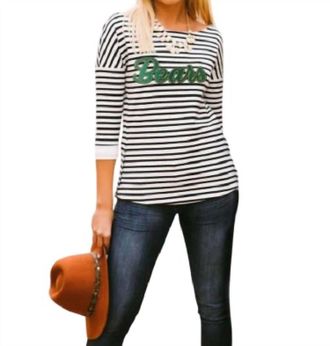 Gameday Couture Baylor University Side Button Applique Tunic In White/black