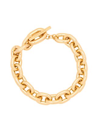 Paco Rabanne Large Polished Gold Chain Link Necklace With Toggle Clasp