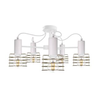 Netlighting Rune Multi Arm Semi Flush Ceiling Light White 60cm 5x E27