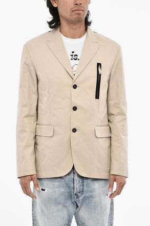 Dsquared2 Blazer a 3 Bottoni In Misto Lana con Zip e Tasche ad Aletta Dsquared2