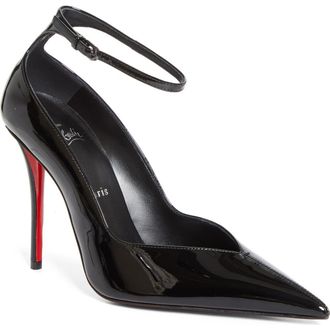 Christian Louboutin Miss Z Erozee Ankle Strap Pump in Black/Black at Nordstrom, Size 10.5Us