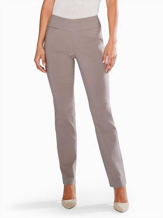 Nic+Zoe Wonderstretch Pocket Straight Leg Pant In Shiitake