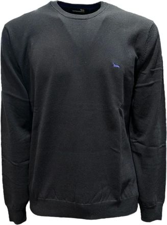 Harmont & Blaine Truien & Vesten, Heren, Blauw, XL, Katoen, Blauwe ronde hals trui voor mannen met logo op de voorkant - XXL