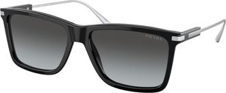 Prada PR 01ZSF Asian Fit 1AB06T Mens Sunglasses Black Size 59