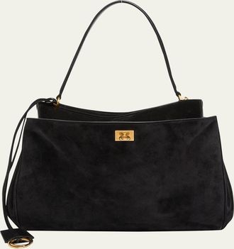 Balenciaga Rodeo Medium Suede Shoulder Bag