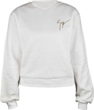 Giuseppe Zanotti Kort Sweatshirt - Dames - Sweatshirts - Wit - L - Katoen - Hoodies & sweatvesten
