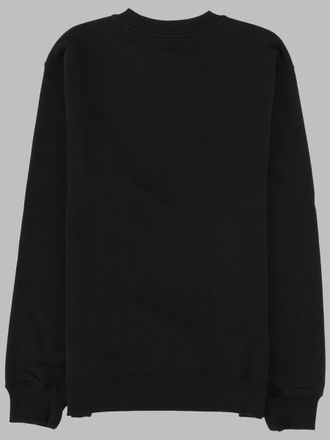 Dr&ocirc;le de Monsieur Slogan-Embroidered Cotton Sweatshirt - Black