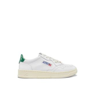 Autry Sneakers, male, White, Size: 3 US Low Top Leather Sneakers White/Green