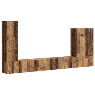 vidaXL Conjunto De Mueble Para Tv De Pared 6 Pcs Madera Envejecida Vidaxl