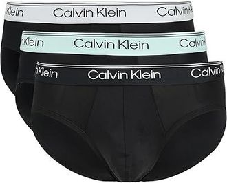 Calvin Klein Underwear Micro Stretch 3-Pack Hip Brief Mens Underwear Black Bodies W/ Gulf Blue/Light Cast/Peach Bliss : 2XL (44-46)